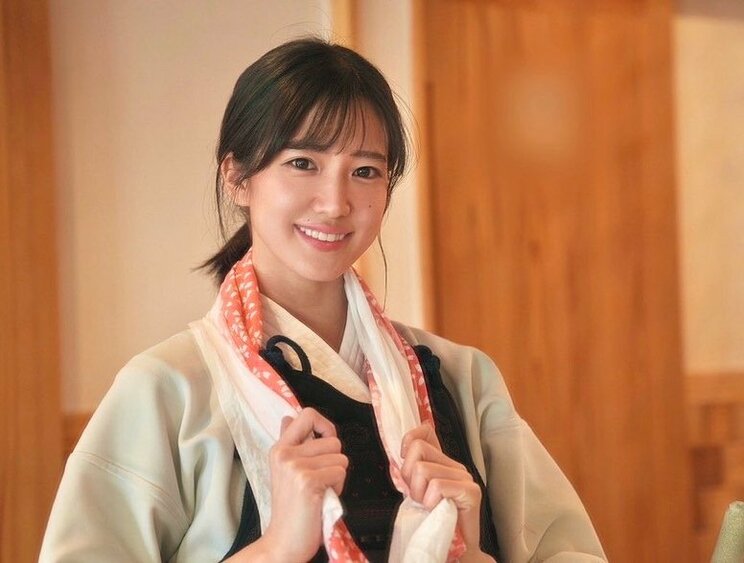 剣道着姿で汗をかく佐藤あかりさん