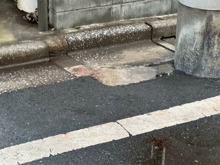 現場付近に残された血痕（撮影／集英社オンライン）