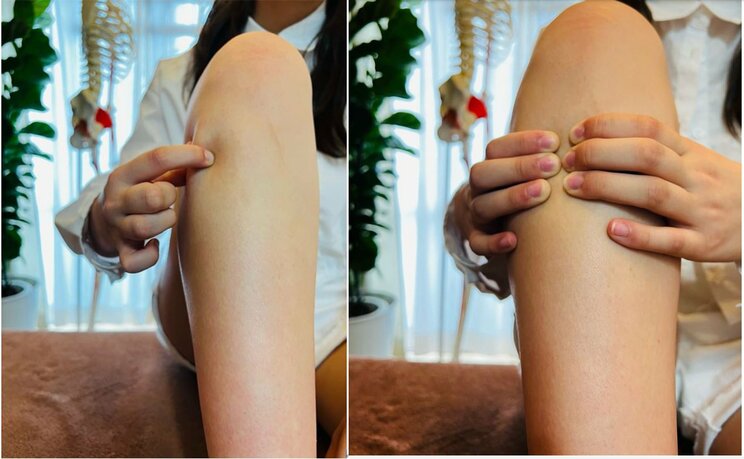 脛をほぐして、硬さを取る