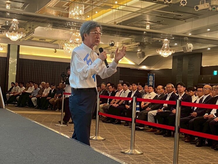 個人演説会での石井準一氏（本人公式Xより）