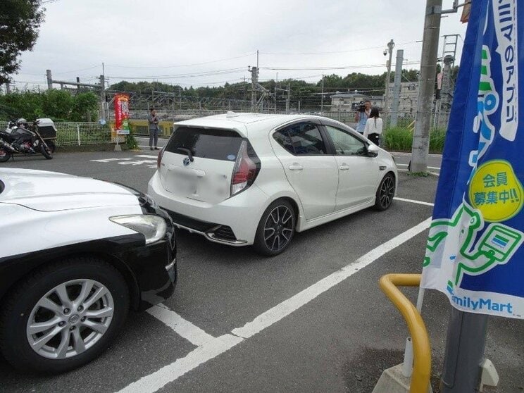 所沢の現場付近に放置された車