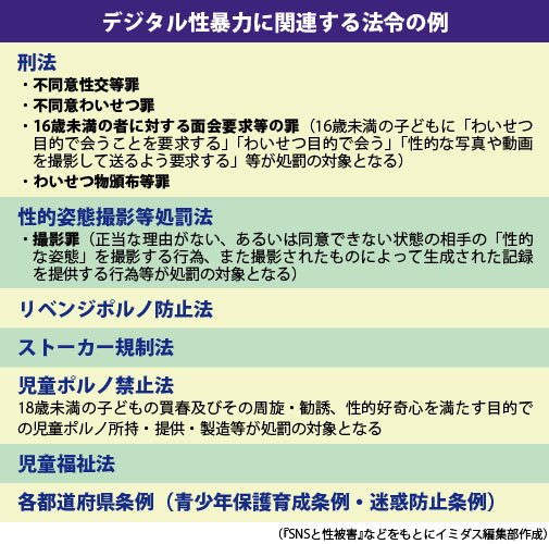 デジタル性暴力に関連する法令の例