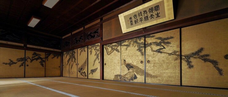 円山応挙『松に孔雀図襖』 重要文化財 江戸時代・18世紀 大乗寺蔵