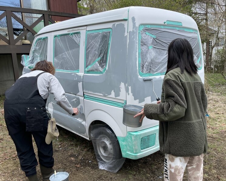 車中泊用マイカー、楽しすぎるカスタム日記。全塗装も自力でできたよ！_16