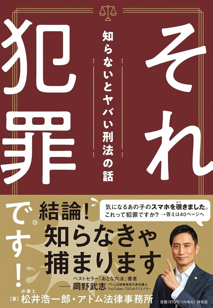 松井浩一郎、アトム法律事務所 著『それ犯罪です！ 知らないとヤバい刑法の話』祥伝社