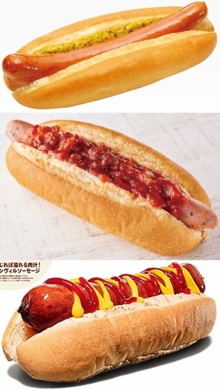 上からドトールコーヒーショップ、エクセルシオールカフェ、バーガーキングのホットドッグ（各社公式HPより）