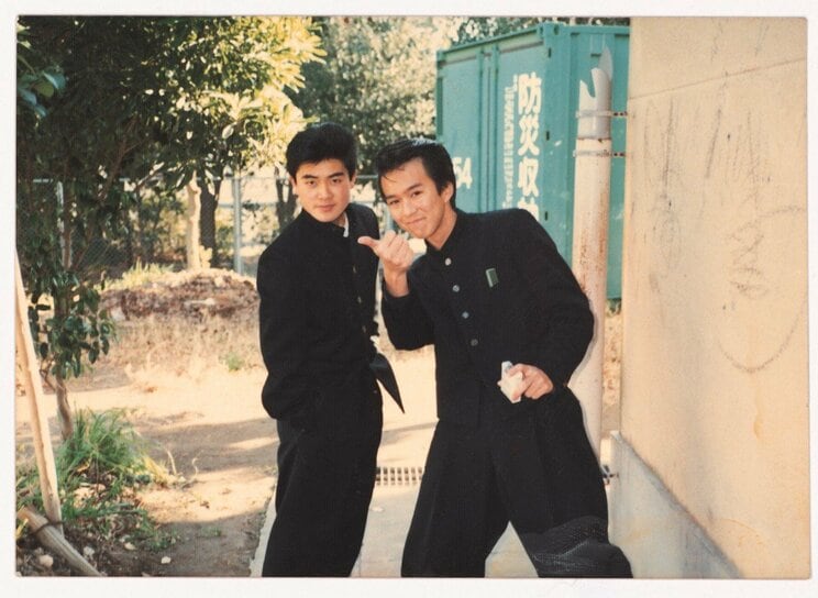 リーゼントだった中学時代の上杉昇（右）（写真／本人提供）