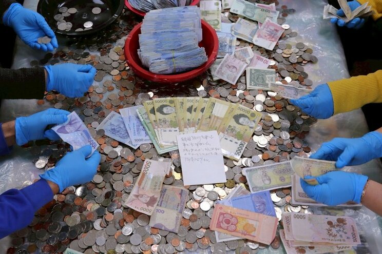 韓国の金海空港の募金箱にあった日本語の手紙（大韓赤十字社釜山支社より）