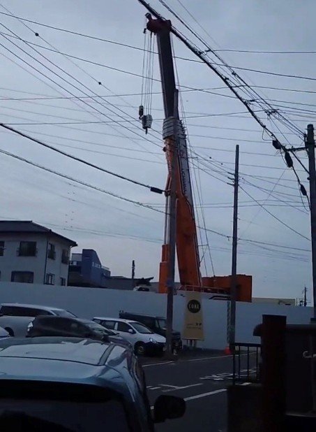工事による騒音が続いたという（近隣住民提供）