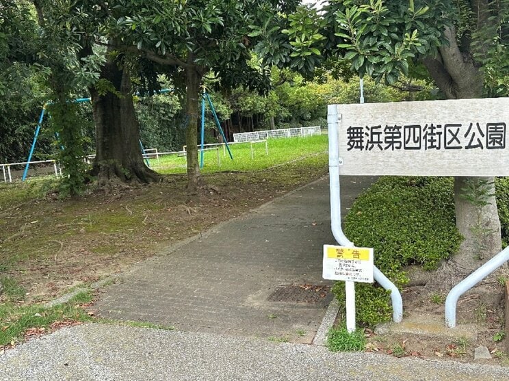 町内の公園も広さはなく、草が生い茂っていた（撮影／集英社オンライン）