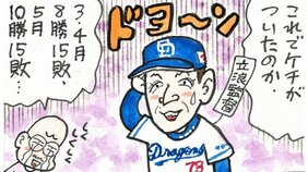 <漫画で解説>中日ファン歴54年・河合じゅんじが振り返る立浪ドラゴンズ2023。「いっぱい負けましたねえ…。ぜいたくは言いません! 来季は…」【2023スポーツ(男性編) 4位】