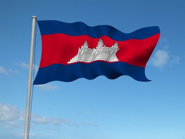 カンボジア国旗（PhotoAC）