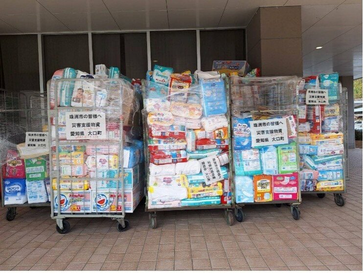 避難所に届いた物資（撮影／集英社オンライン）