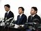2月23日、記者会見を行なった増山誠(左)、岸口実(中央)、白井孝明の各県議 撮影/集英社オンライン