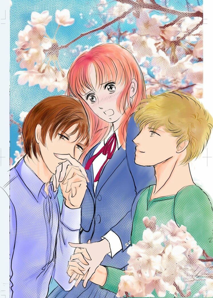 小学生で漫画や絵に魅了された深謝さん。後にメディアデビューを果たした際に手掛けたテレビドラマ「SUPER RICH」の劇中絵。「90年代の少女漫画テイストで」という依頼に合わせ絵柄を調整した(画像/本人提供)