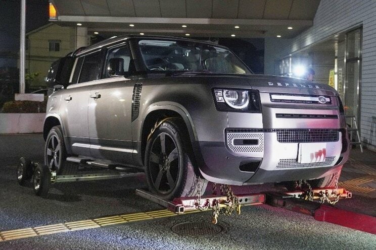 押収されたＳＵＶ車（写真／共同通信社）