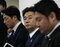 2月23日、記者会見で怪文書問題の質問を受ける岸口実県議(中央) 撮影/集英社オンライン