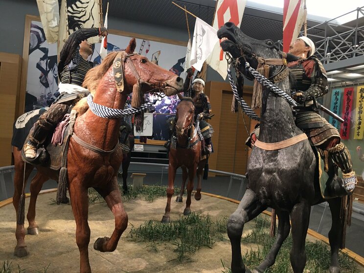 相馬野馬追の２日目に行われる「神旗争奪戦」を表現した南相馬市博物館のジオラマ  撮影／星野博美