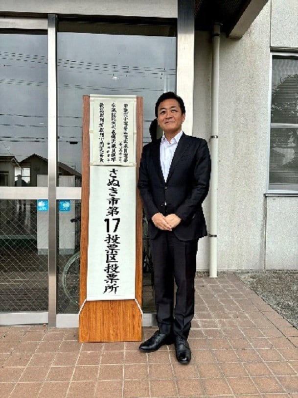 地元・香川で投票したことを報告する玉木氏（本人公式Xより）