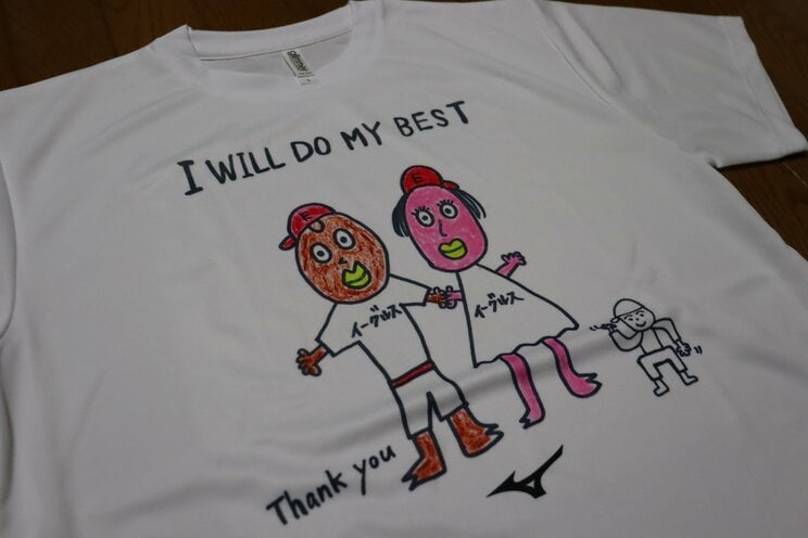 前田が楽天の入団会見で配布した自作のTシャツに描かれていたイラスト