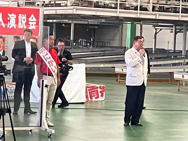 7月8日、二階伸康氏への応援に駆けつけた石破首相（本人Xより）