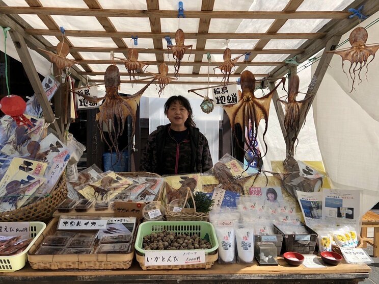 地震前の道下さんの露店