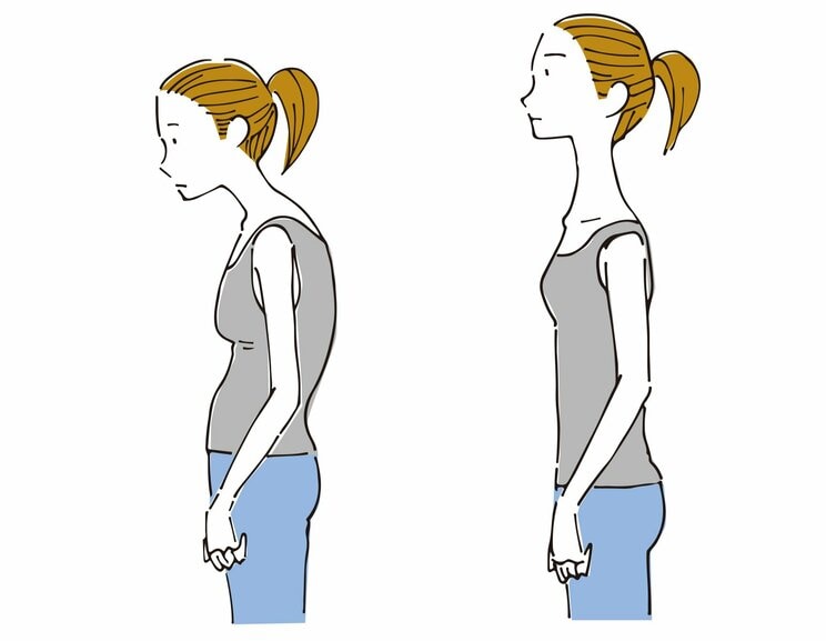 腹圧が低下すると姿勢が悪くなる