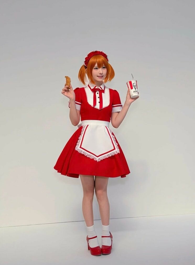 ケンタッキーコスプレのえなこ（写真／本人Instagramより）
 
