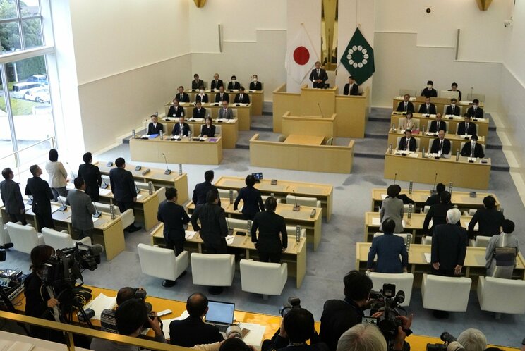 10月31日、伊東市議会で不信任決議案が可決された田久保眞紀市長（撮影/集英社オンライン）