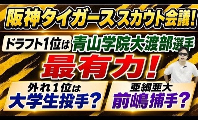 リーグ連覇の阪神も今年のドラフトは重要（画像／YouTube「サラリーマンスカウト ドラフト候補図鑑」より）