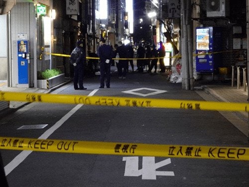 事件直後の現場（撮影／集英社オンライン）