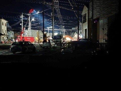 難航した救出作業（近隣住民提供）