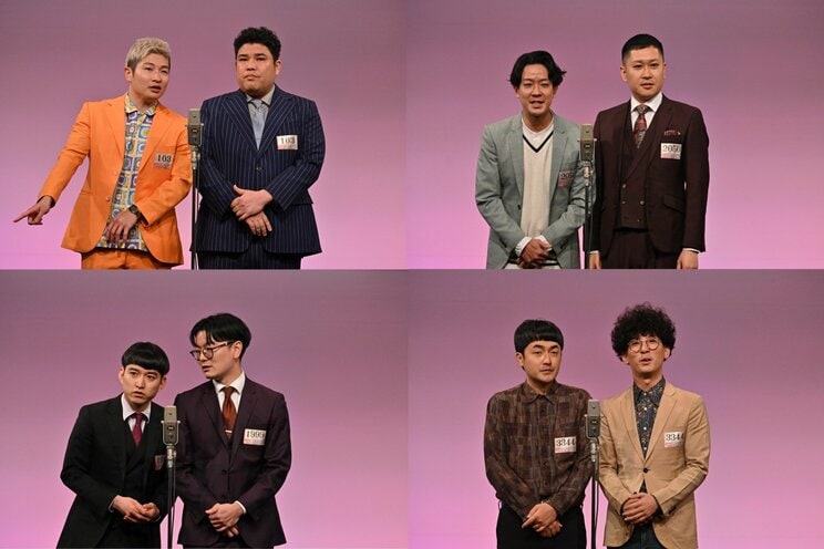 初の決勝進出を決めた４組（左上・豪快キャプテン、右上・ドンデコルテ、左下・めぞん、右下・たくろう）ⓒM-1グランプリ事務局