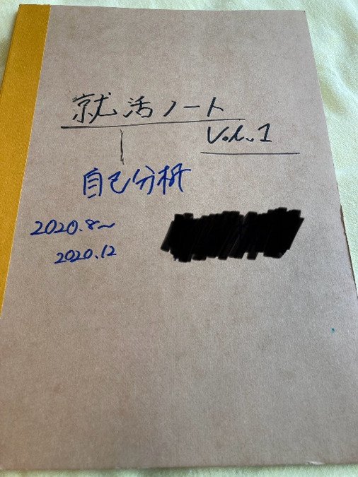 会社に入るために書いた就活ノート（もんてん。さん提供）