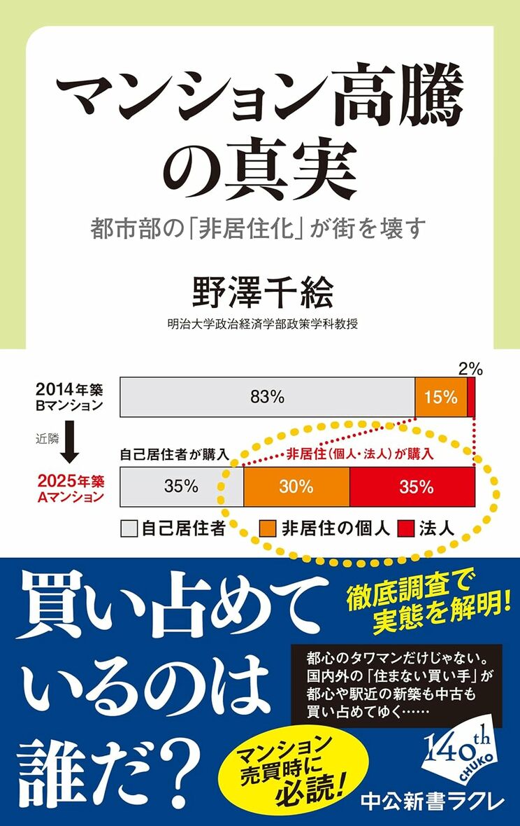 『マンション高騰の真実-都市部の「非居住化」が街を壊す』（中央公論新社）