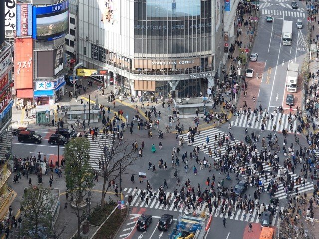 ふだんの渋谷スクランブル交差点