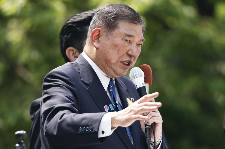 参院選が公示され、第一声を上げる自民党総裁の石破首相（写真／共同通信社）