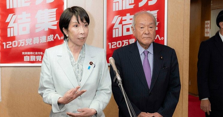 高市新総裁（左）自民党広報SNSより
