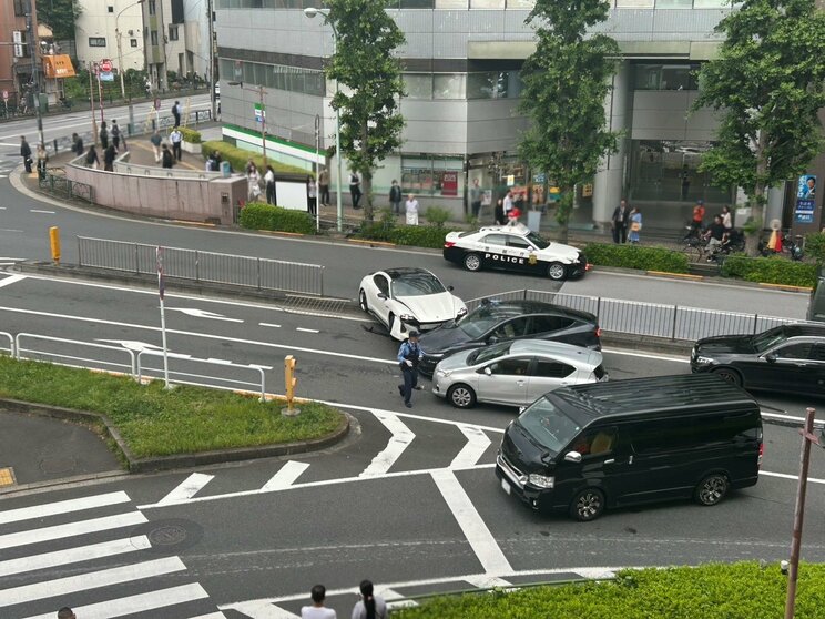 《高級外車同士が…》「猛スピードで柵も越えてきた」ポルシェがテスラに衝突し3台の事故、小学生も巻き込まれ…逮捕された20代タトゥー男は「ポケットに手をつっこんでいた」_12