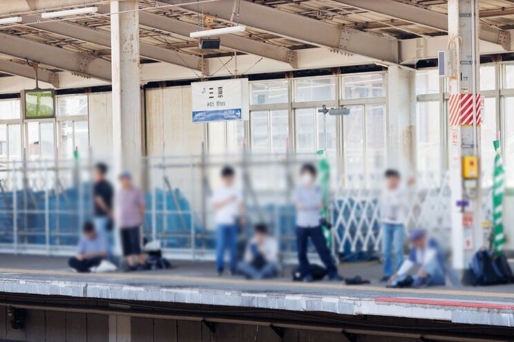 三原駅にて（写真／読者提供）