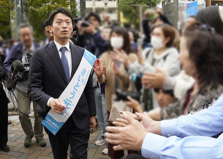 大勢の聴衆に囲まれる斎藤元彦氏（撮影／集英社オンライン）