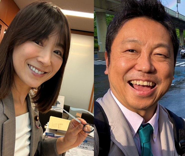 票が割れる？　立憲の塩村氏と奥村氏（本人公式Xより）