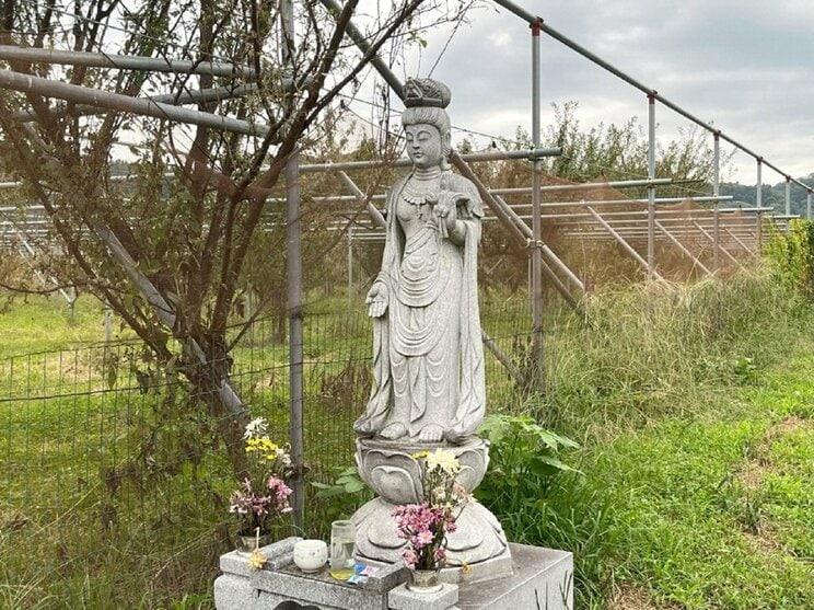 被告の自宅の敷地内には、被告の両親が建てた観音像があった（写真／筆者撮影）