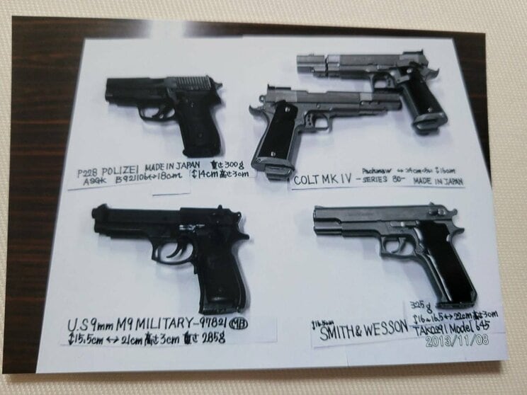 加害者たちのエアガンの一部。中には改造が施されているものもあった（写真／家族提供）