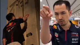 〈靖国“放尿”落書き男〉「脳がダメージ受ける、考えるな」中国版“迷惑系ユーチュバー”が小馬鹿にした言動で帰国宣言。靖国神社では中指を立て挑発ポーズで写真を撮る別の男も。記者の直撃には…