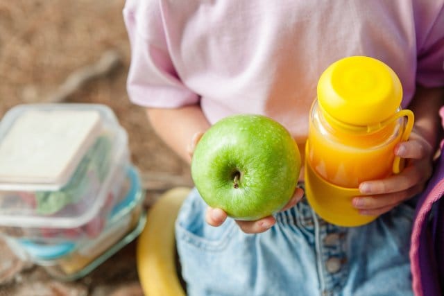 遠足のお弁当を手にする少女(画像/Shutterstock)