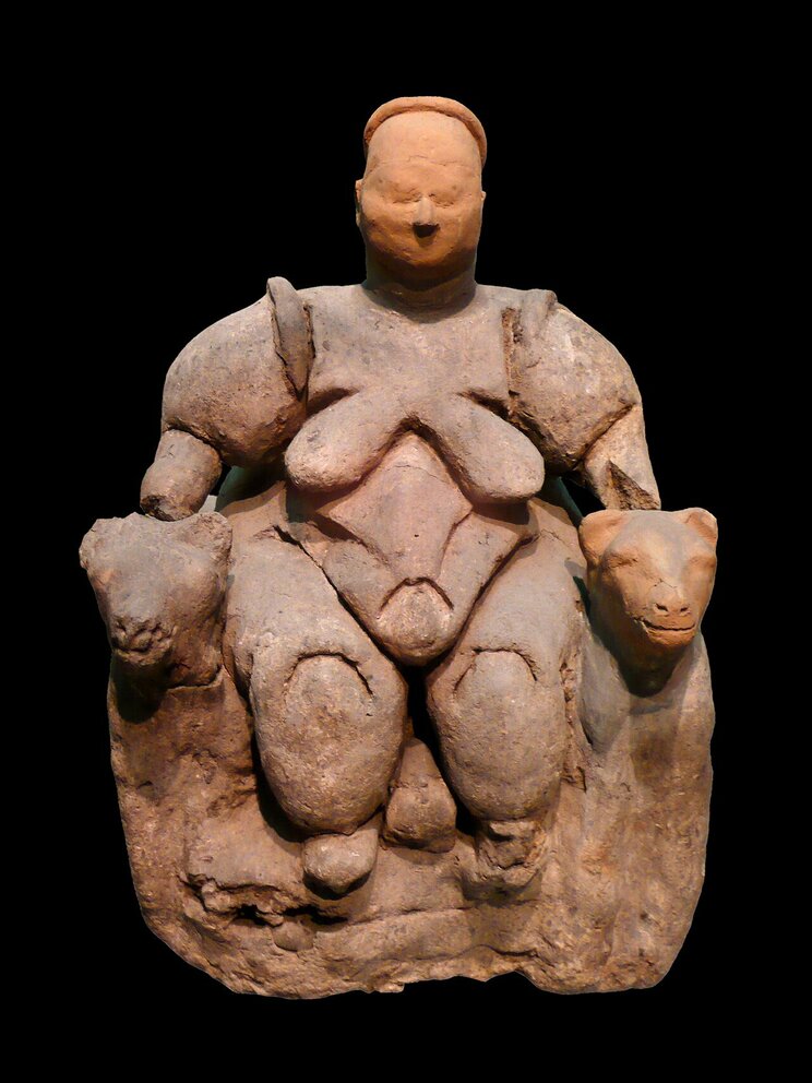 チャタル・ヒュユクの座った女性（Hugh Honour and John Fleming, A World History of Art, 2005: illustration, fig. 1.16）