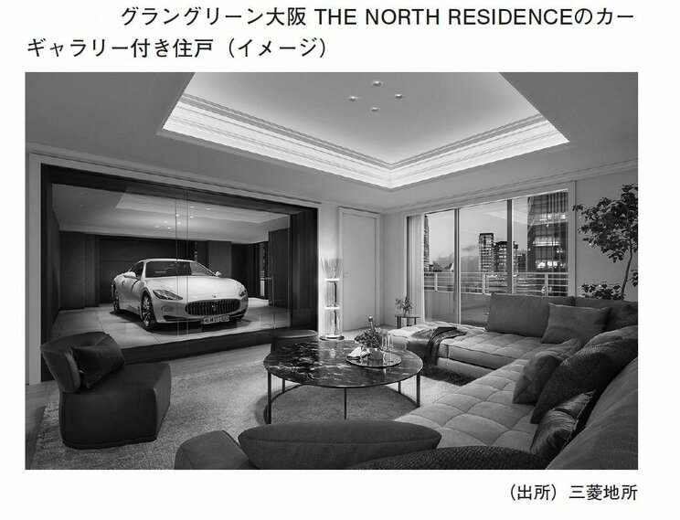 グラングリーン大阪 THE NORTH RESIDENCEのカーギャラリー付き住戸（イメージ）