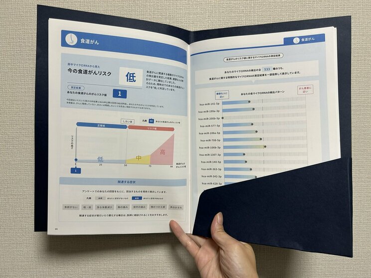 届いた検査結果の資料