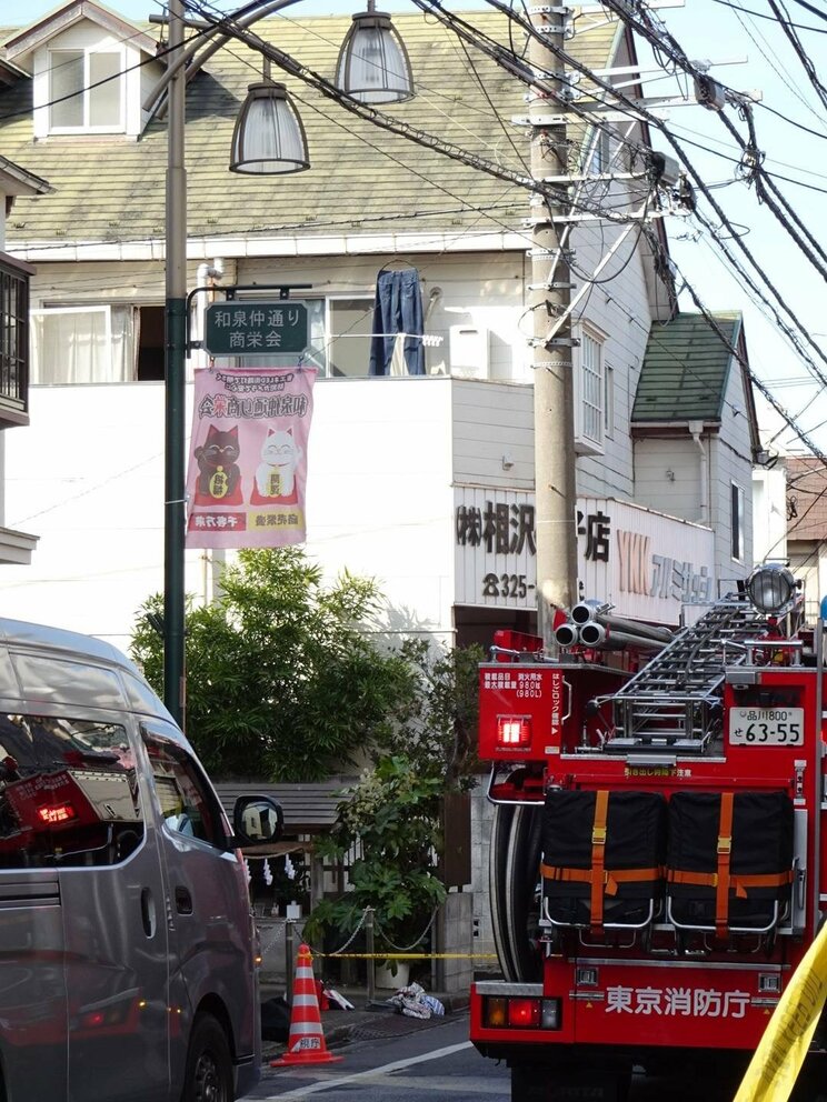 消防車も多数出動した（撮影／集英社オンライン）
